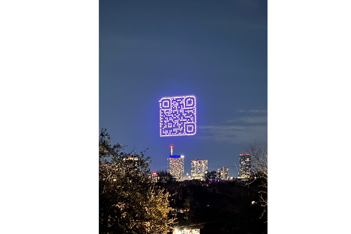 A Halo ad took over the Austin night sky with drones shaped into a QR code