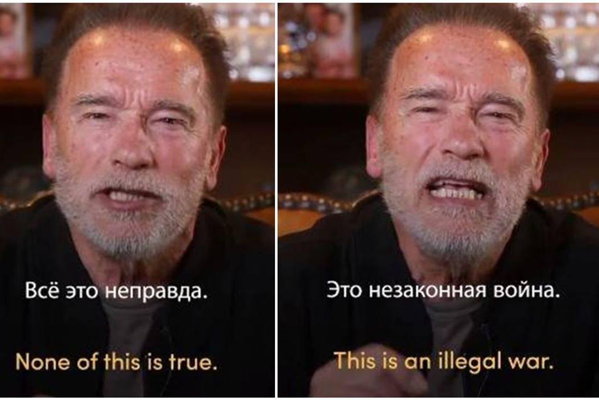 arnold schwarzenegger, russian disinformation, ukraine war