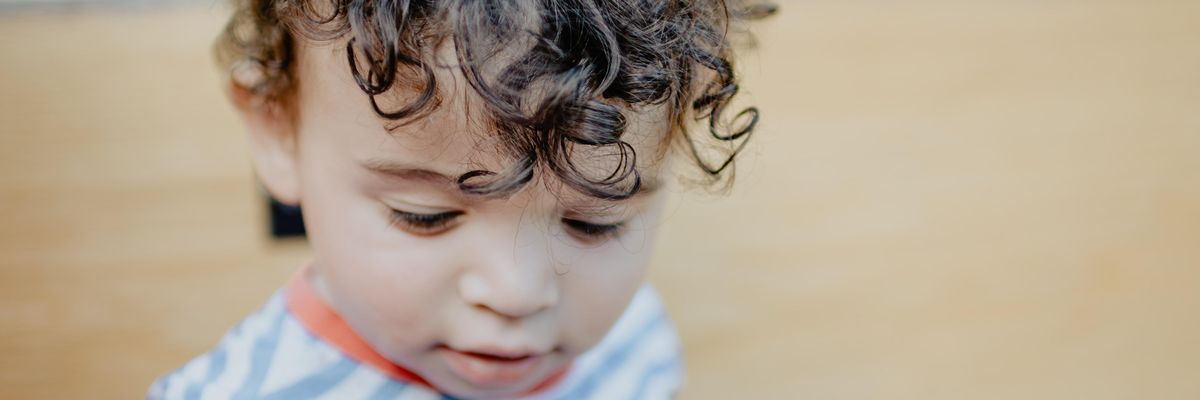 Toddler with curly hair