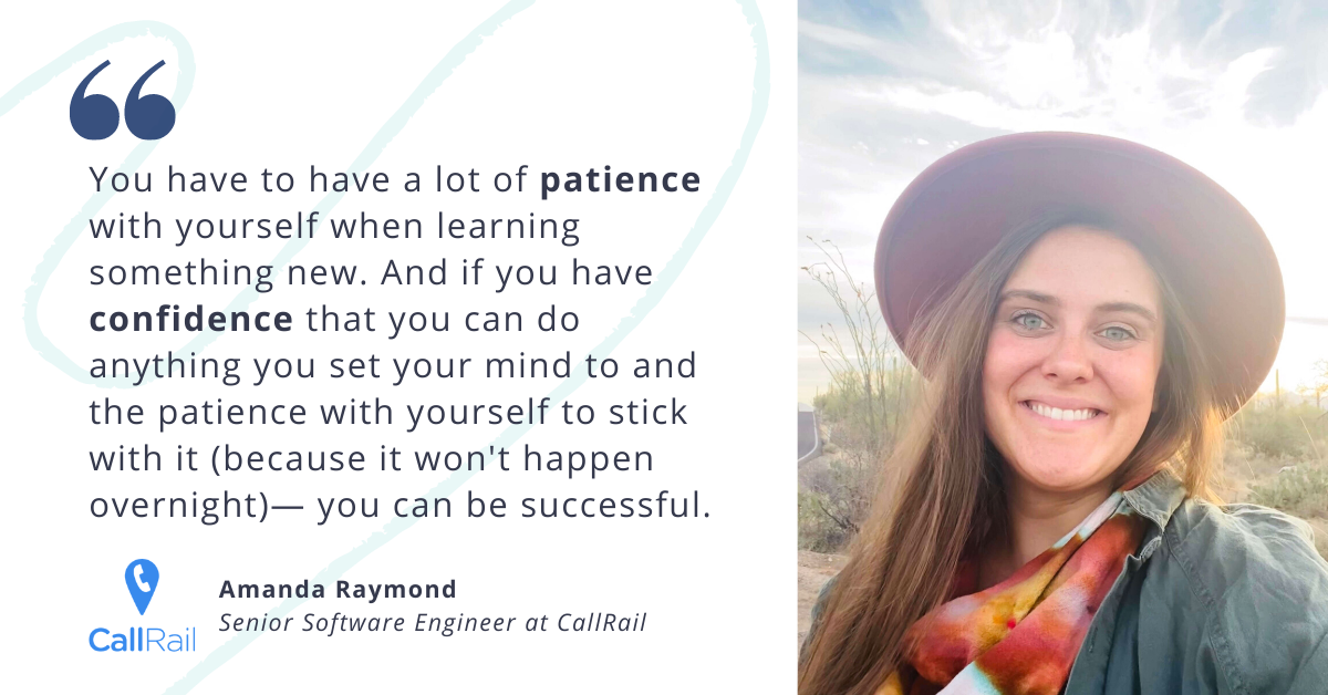 Blog post header with quote from Amanda Raymond, Senior Software Engineer at CallRail