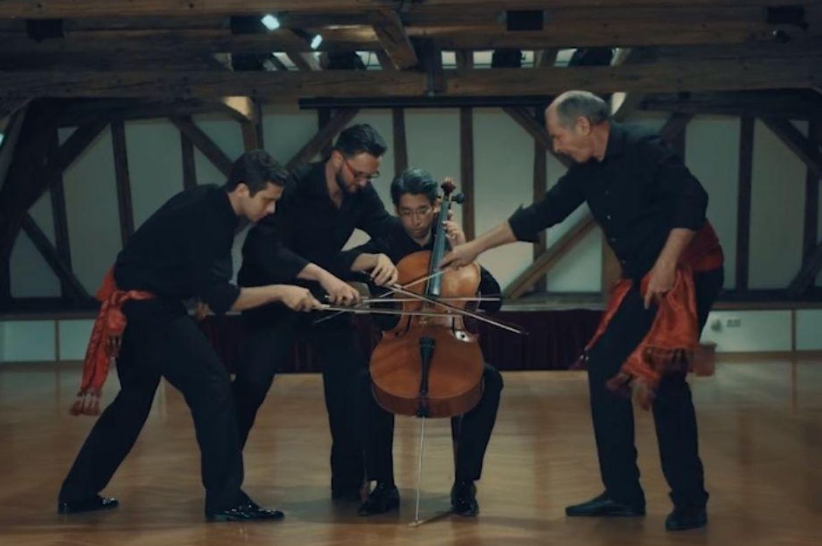 Four cellists play Ravel's 'Bolero' on a single cello and it's one wild ride