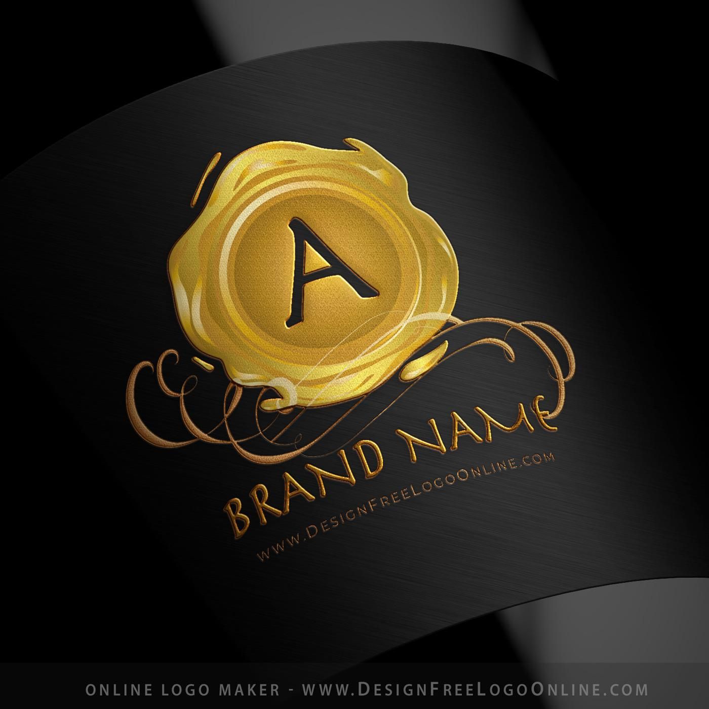 Gold Wax Seal Logo Design