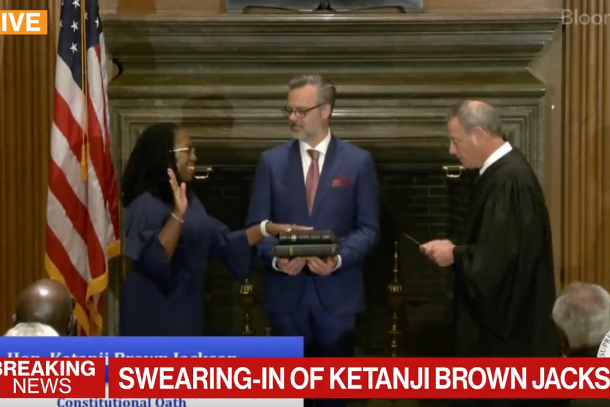 Justice Ketanji Brown Jackson Takes Oath As Supreme Court Throws Another Tire On The Dumpster Fire