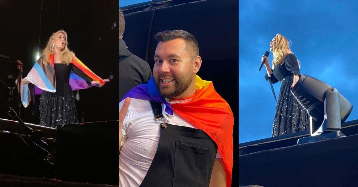 Gay Teacher Attending Adele Concert Gets The Night Of His Life After Adele Borrows His Pride Flag