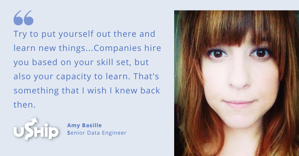blog post header with quote from Amy Basille, Senior Data Engineer at uShip