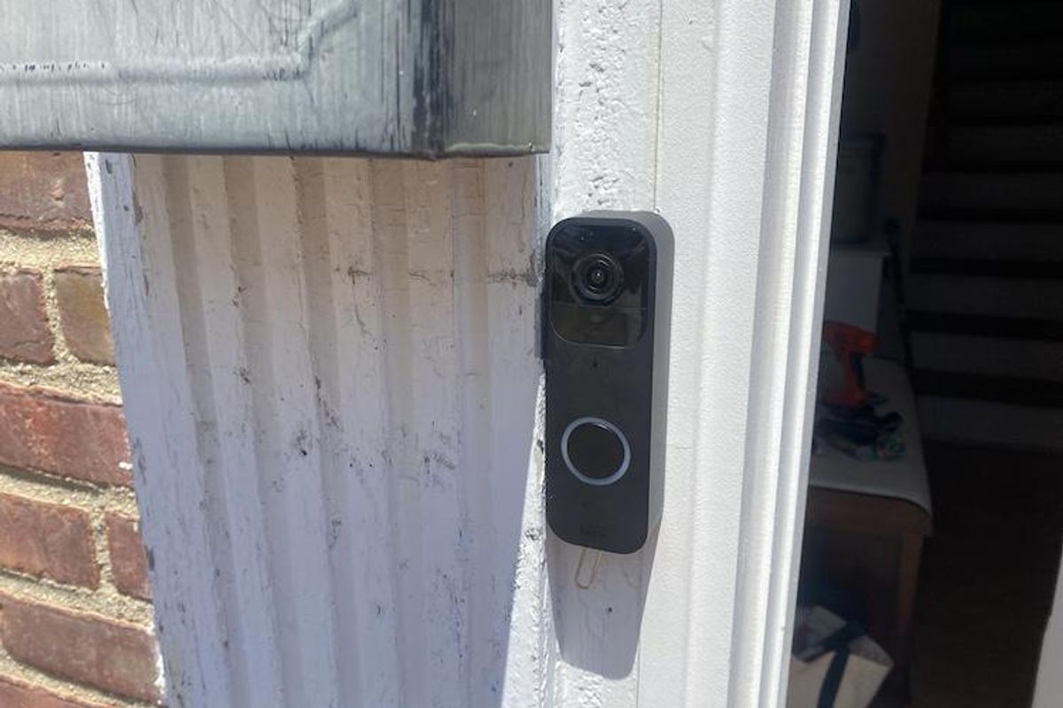 a photo of Blink Video Doorbell installed on a house