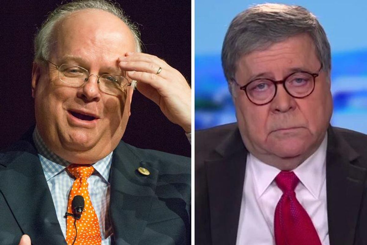 Fear Not, America! Karl Rove, Bill Barr Here To 'Protect' Your Voting Rights!