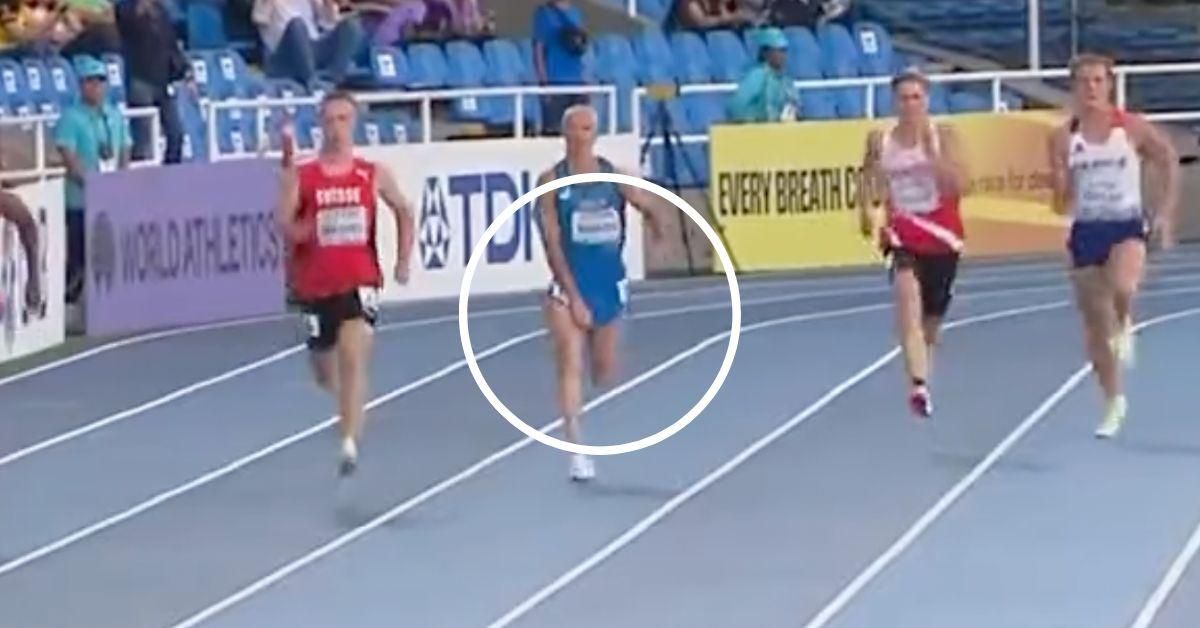 Athlete Comes In Last In World Championship Race After His Junk Keeps Falling Out Of His Shorts