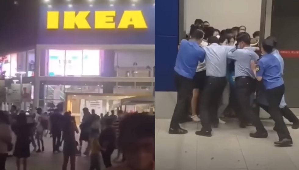 Viral video shows Ikea shoppers panicking after Chinese officials tried to seal the doors over 6-year-old who was in close contact with a coronavirus case