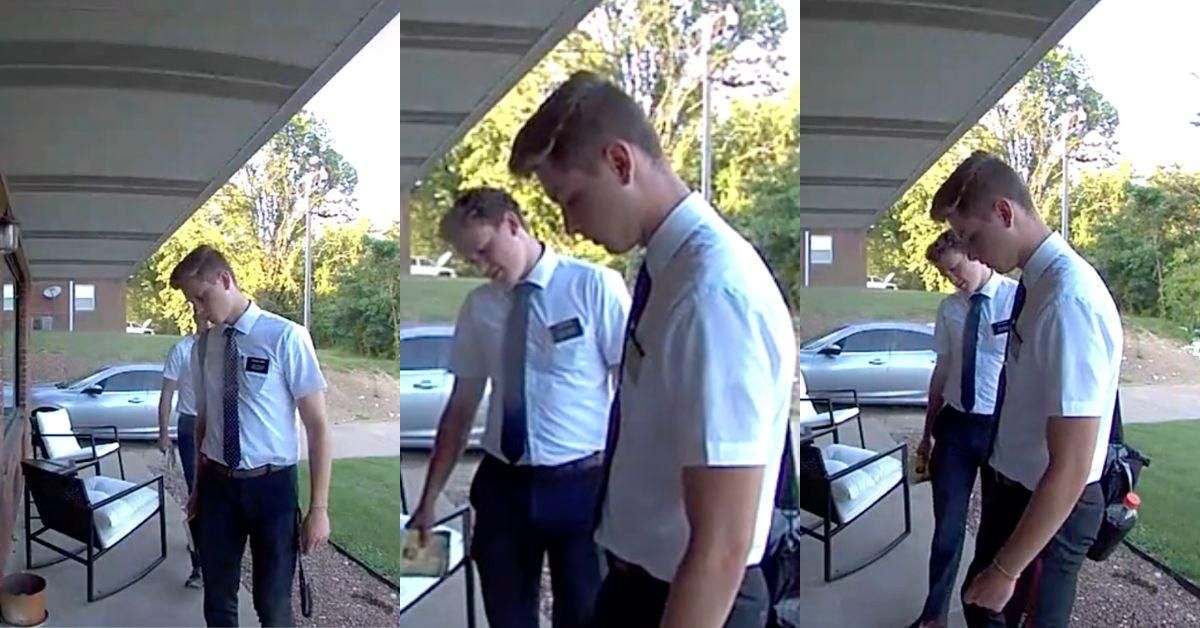 Doorbell Cam Captures Mormon Missionaries Peacing Out After Reading Lesbian Couple's Doormat