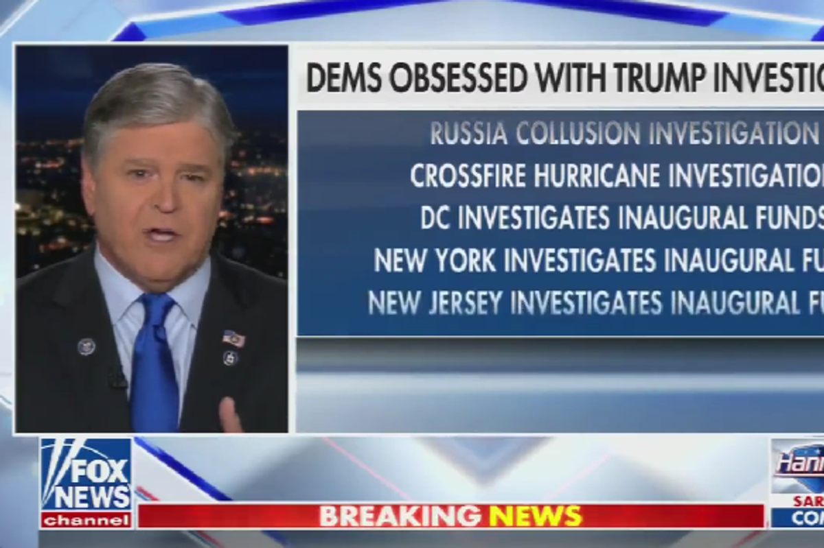 Sean Hannity Does Good Deed, Lists Out Trump Investigations For Forgetful Patriots