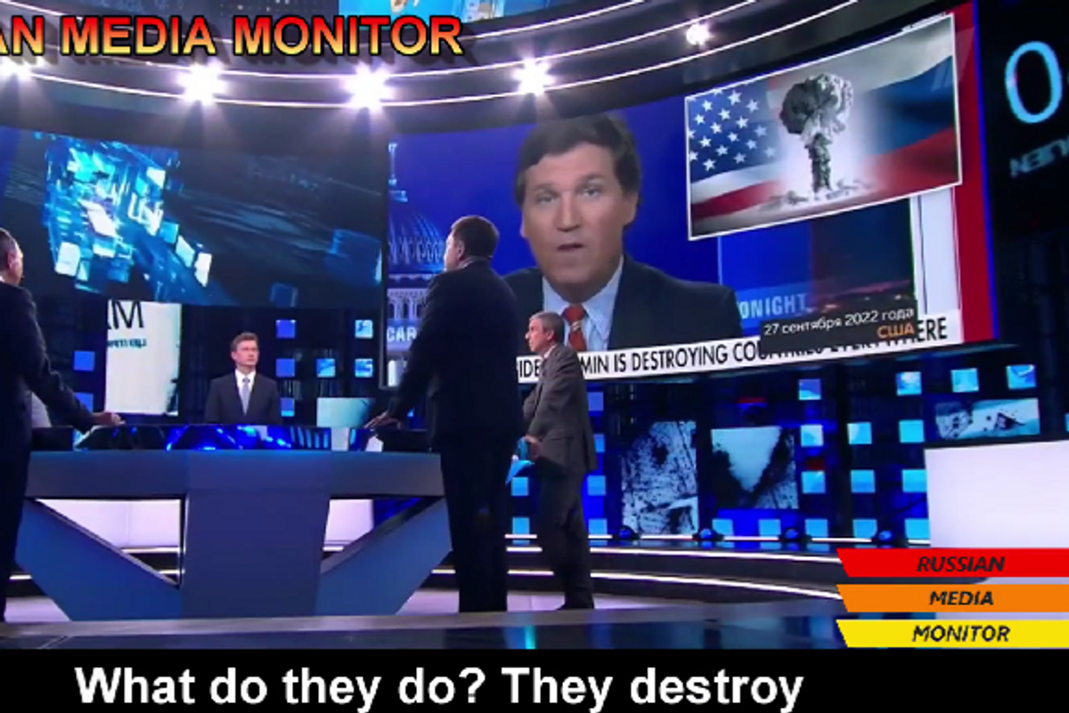Russian Media Just LOVING Tucker Carlson's Coverage Of Great Satan America's Attacks On Pipelines​!