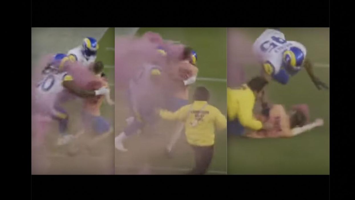 LA Rams linebacker Bobby Wagner annihilates animal-rights activist who invaded playing field during game — and everybody loves the hit