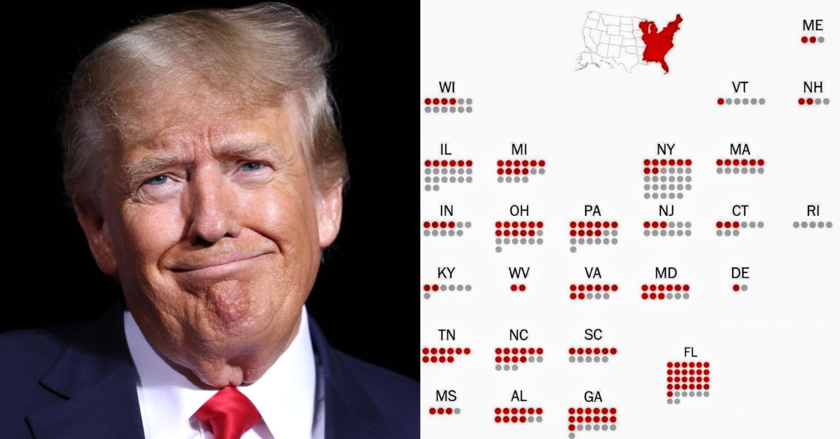 Donald Trump and Washington Post graphic of Republican candidates who discredit 2020 election results