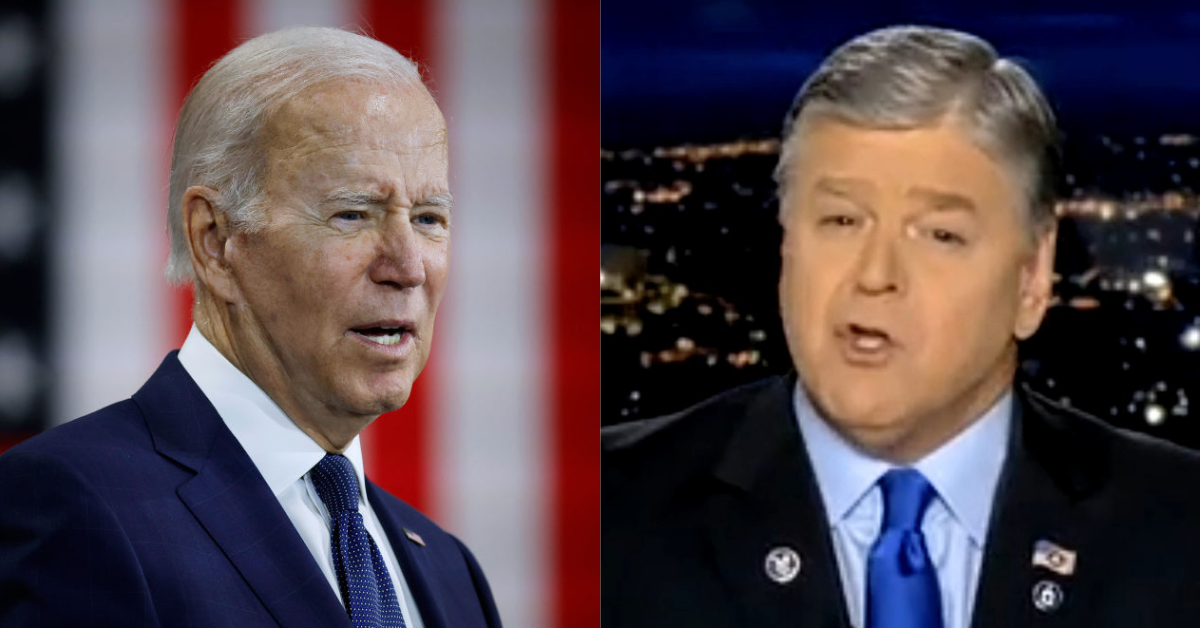Democratic President Joe Biden (left); Fox News host Sean Hannity
