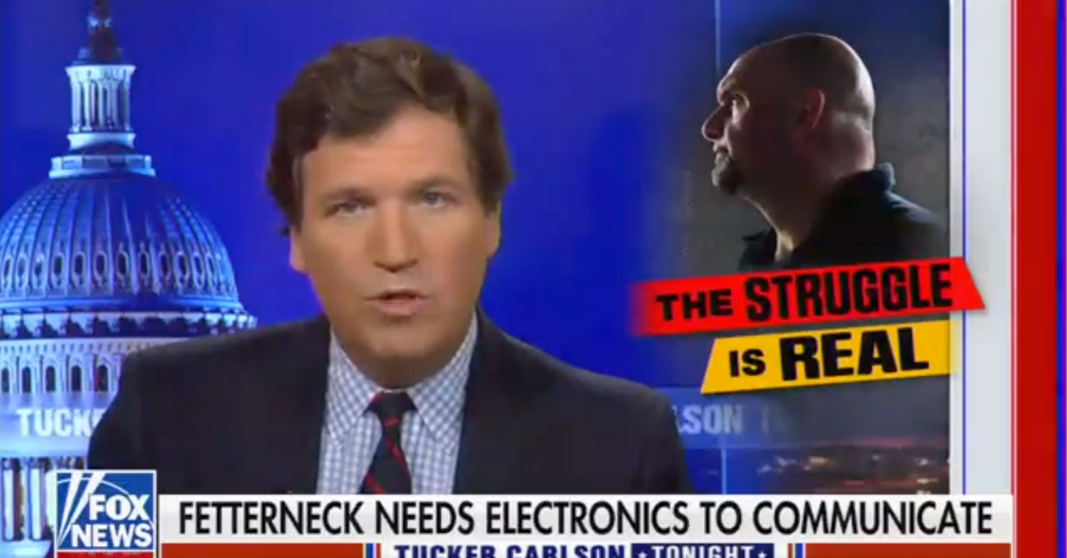 Tucker Accuses Fetterman Of 'Merging With A Computer' For Using Captioning Device In Bizarre Rant