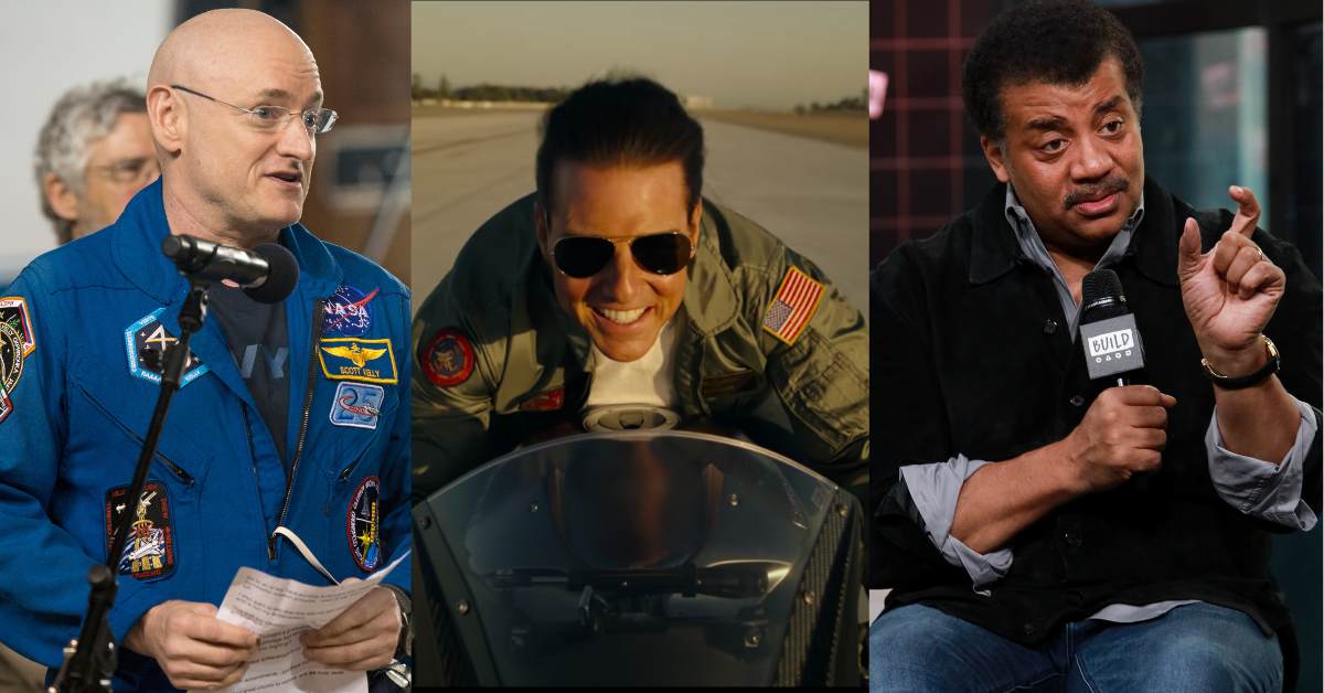 astronaut Scott Kelly; actor Tom Cruise from 'Top Gun: Maverick'; astrophysicist Neil DeGrasse Tyson