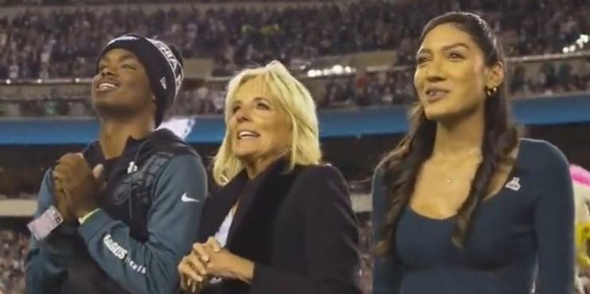 Jill Biden bombarded with boos, 'FJB' chants at Eagles game. But neither could be heard on NBC broadcast: Report