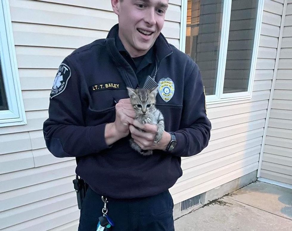 EMT rescues kitten