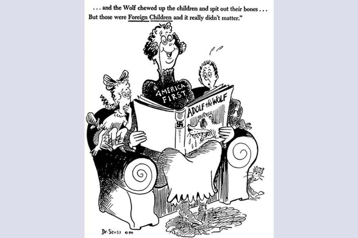 Dr. Seuss, political cartoon, isolationism, refugee crisis