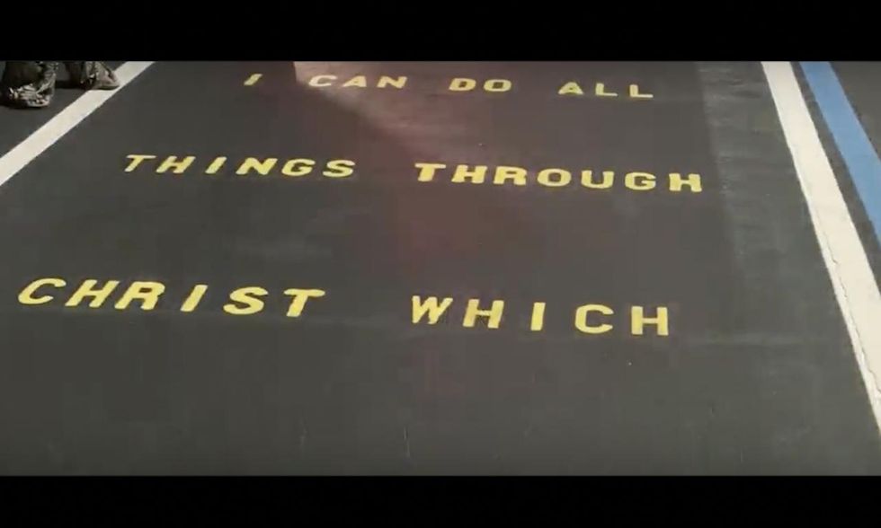 Bible verse painted on HS teacher’s parking space angers fellow staffer: ‘I feel like it’s attacking me’ Bible verse painted on HS teacher’s parking space angers fellow staffer: ‘I feel like it’s attacking me’