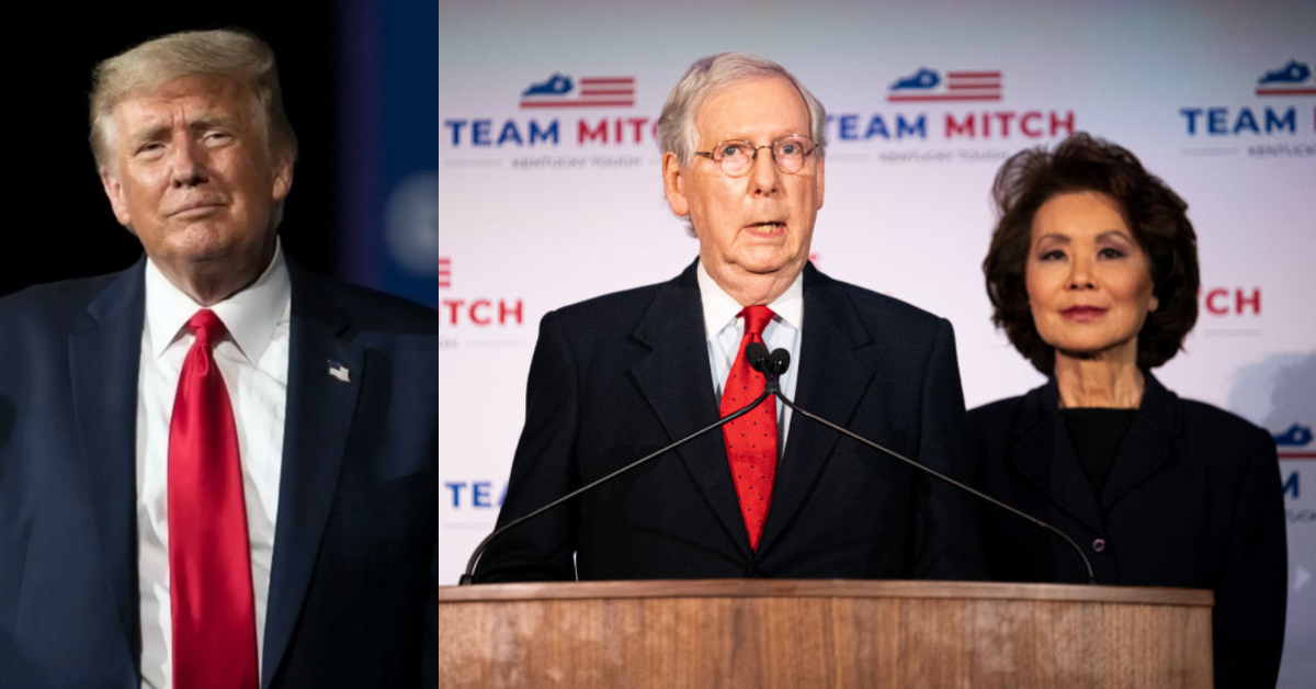 Donald Trump; Mitch McConnell and Elaine Chao