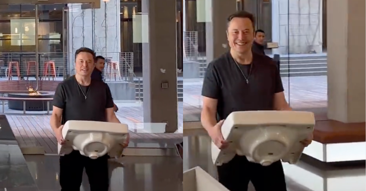 Elon Musk Marks Twitter Takeover With Bizarre Sink Video–And Fitting New Twitter Bio