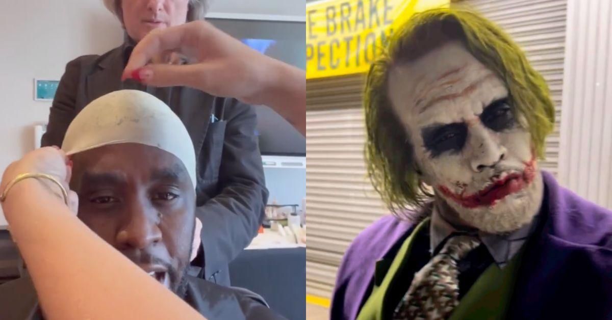 Diddy Dressed Up As Heath Ledger's Joker For Halloween—And Someone Give This Man An Oscar