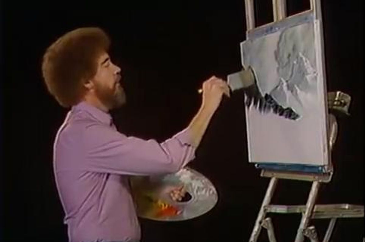 50 shades of gray, master painter, Bob Ross, soothing voice