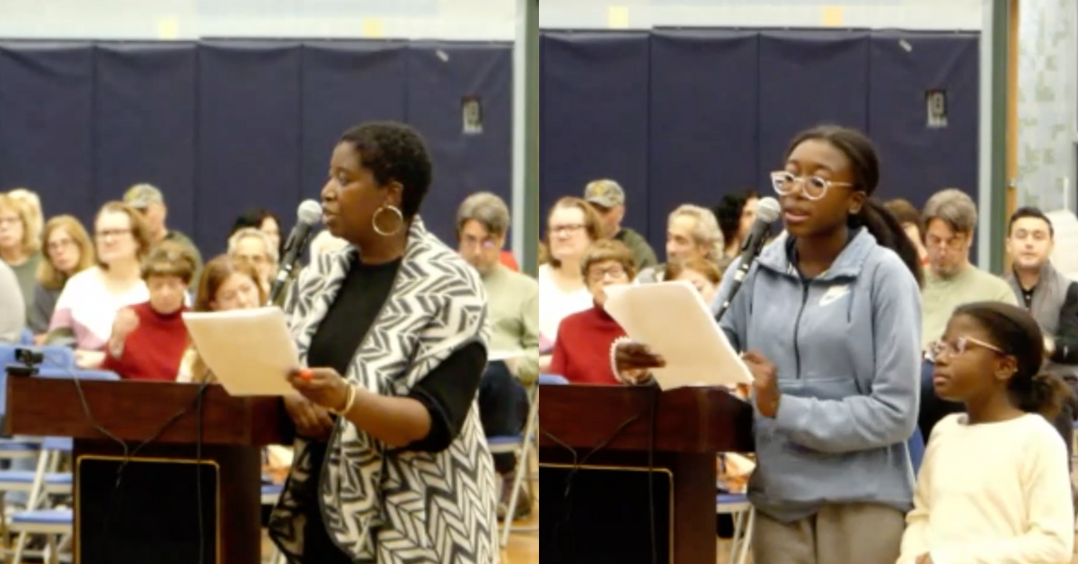 screenshots of Monique Joseph and Hayden and Bobbi Wilson during Borough of Caldwell council meeting
