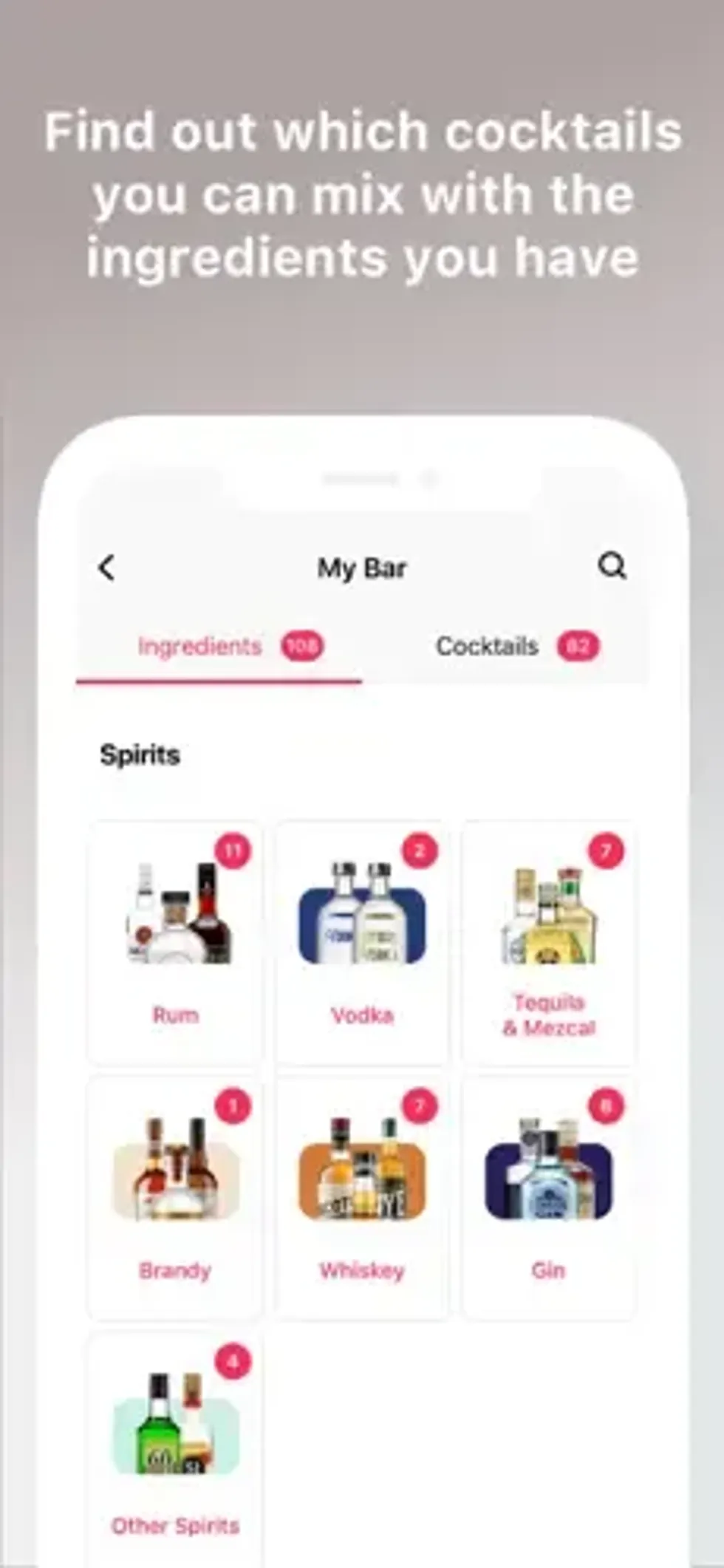 a screenshot of the Cocktail Flow app