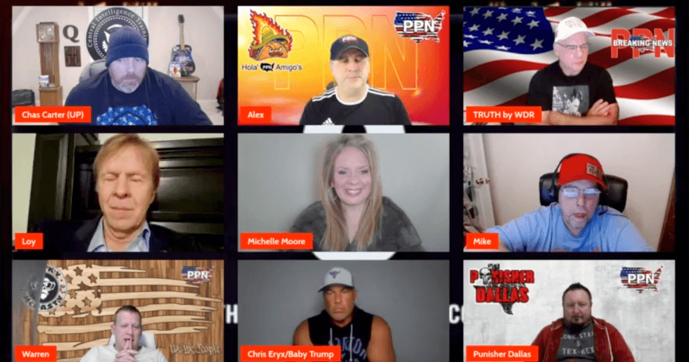 Loy Brunson appearing with bunch of weirdos on Juan O Savin's livestream