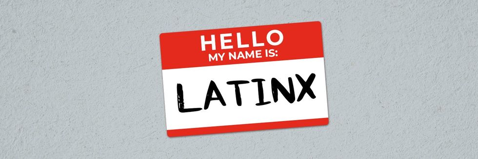 a nametag that says Latinx