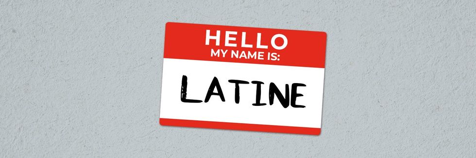 a nametag that says Latine
