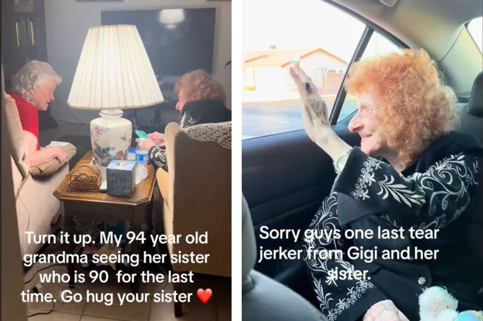 Video of two 90-year-old sisters saying goodbye shoots straight to the heart