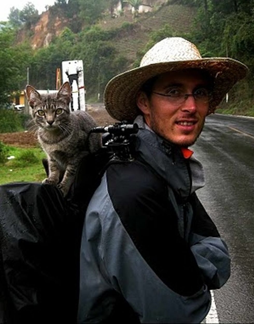 Backpacking Cat Touring the World with French Couple