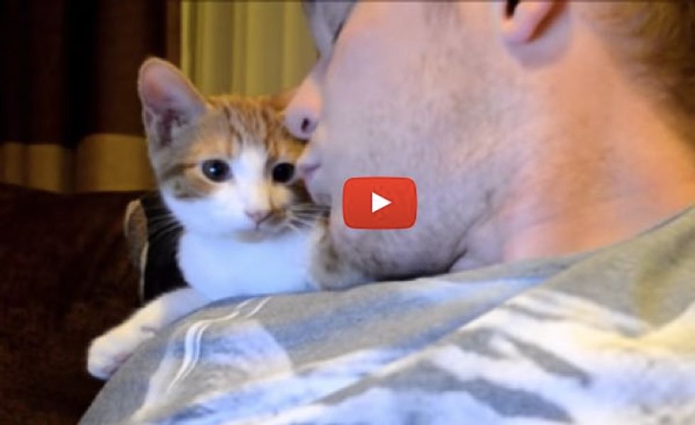 Man and His Best Furiend, Oscar the Cat. The Most Adorable Thing I've Seen All Day!