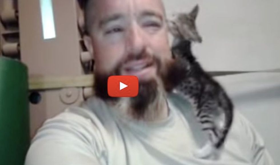 Man Took Tiny Feral Kitten in and Became Her New 'Mom'