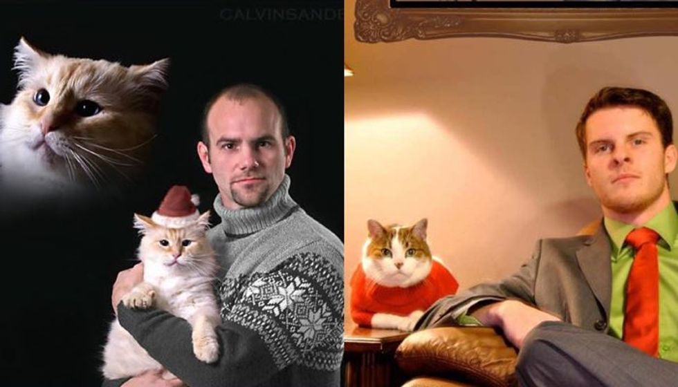 These Guys Find the Purrfect Idea for Christmas Cards (ten photos)