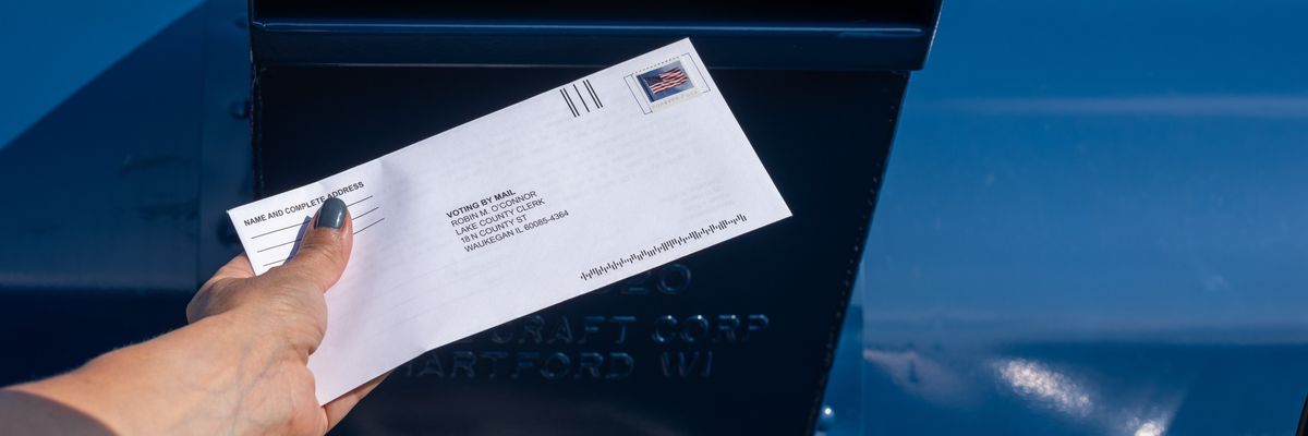 a person submitting their vote by mail