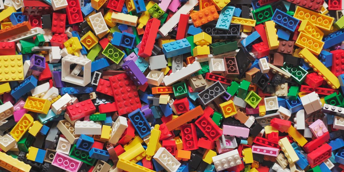 Stack of lego building blocks