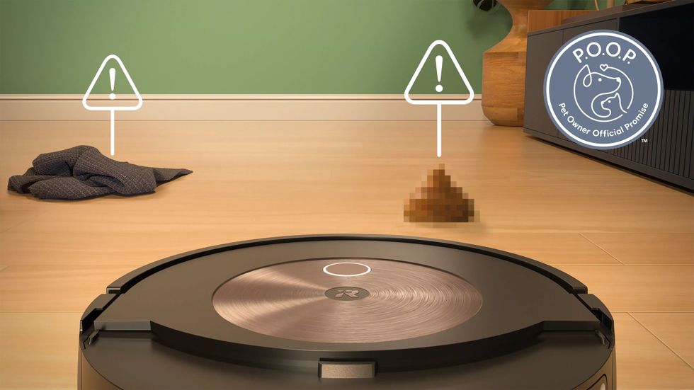 iRobot Roomba j9+ robot vacuum and mop avoiding dog poop