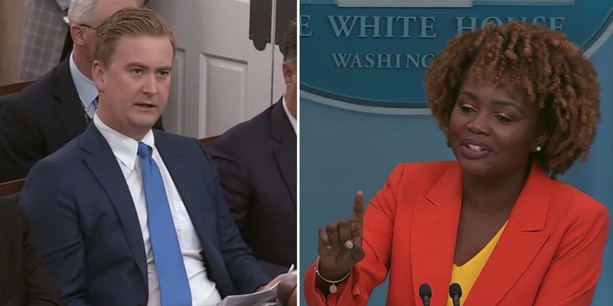 NextImg:KJP melts down when Peter Doocy asks basic question about border crisis