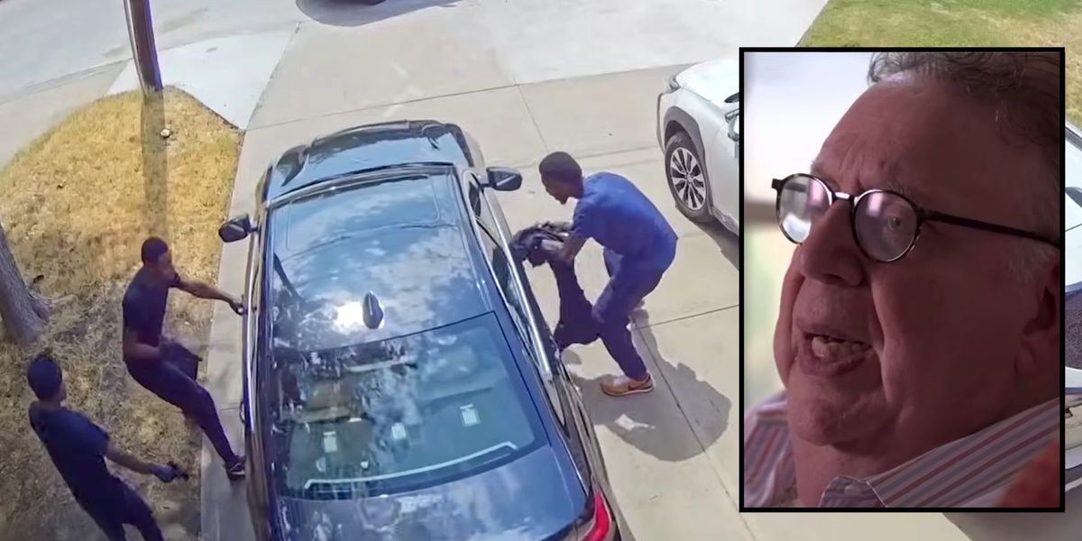 NextImg:Terrifying security video shows 3 armed suspects ambushing Dallas man and his stepson in their driveway