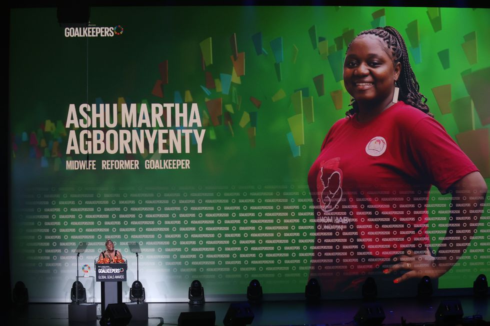 Ashu Martha Agbornyenty at the Goalkeepers awards