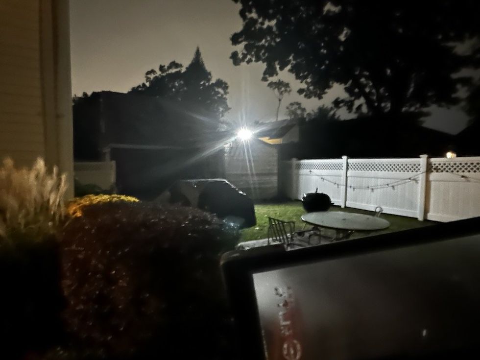 a photo of the floodlight on for Blink Outdoor Floodlight Camera