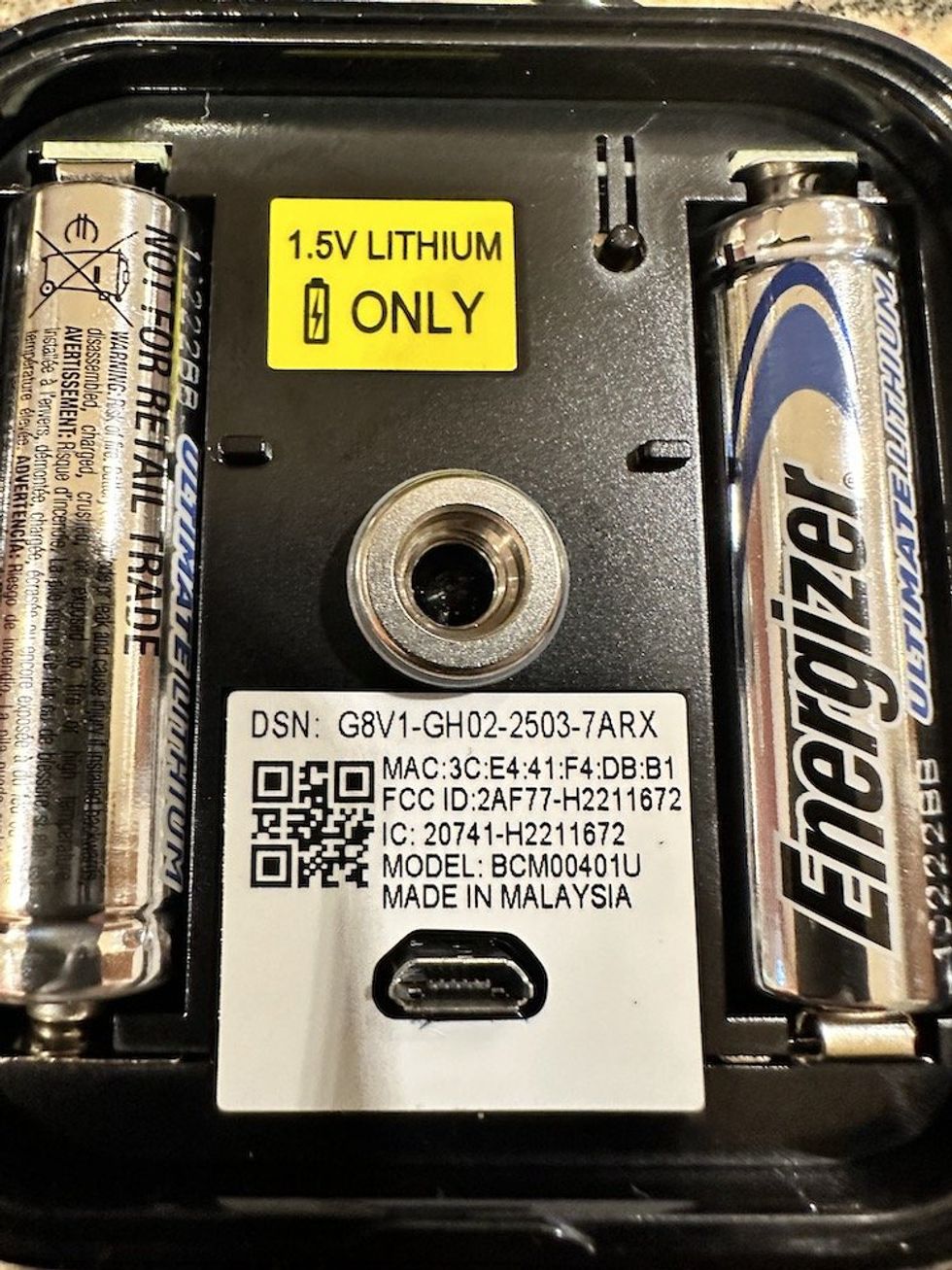 a photo of the USB-A port on the inside of the back of the Blink Outdoor Camera 3rd gen