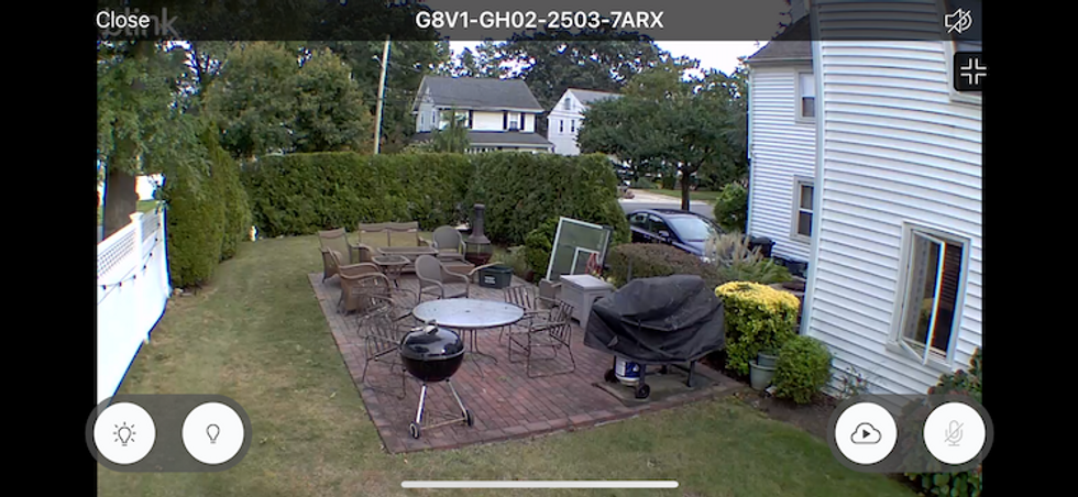 Daytime view from the Blink Outdoor Floodlight Camera in the Blink app