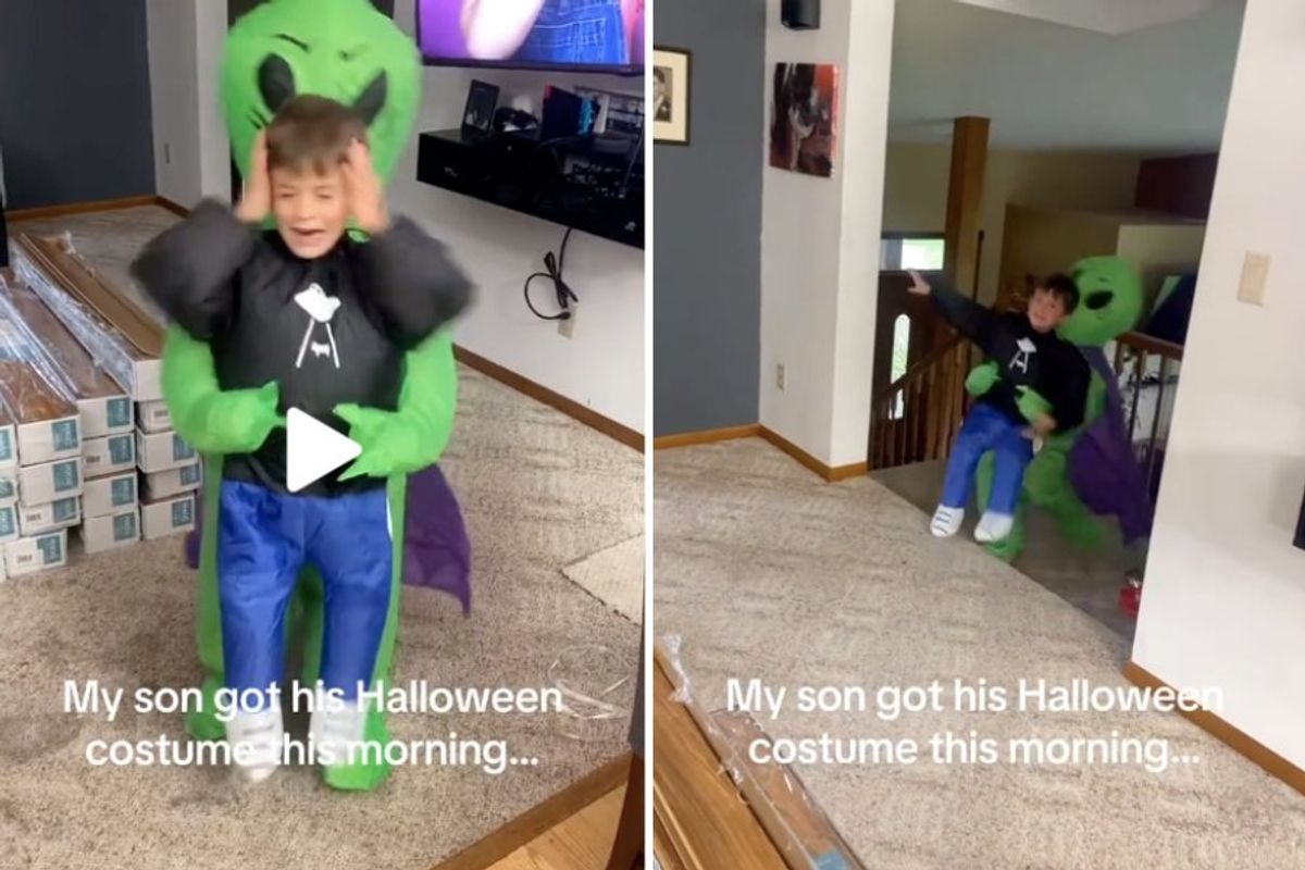 kid in alien abduction costume