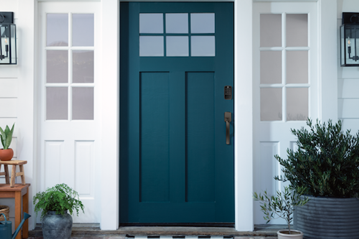 a photo of a door with Yale Assure Lock 2 Touch